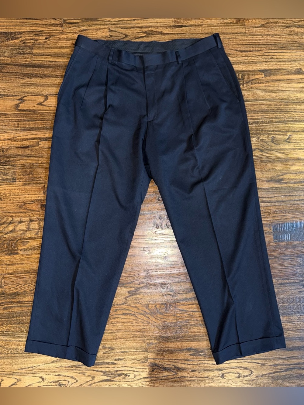 Haggar Tailored Pleated Dark Navy Dress Pant Trouser Size 38x29